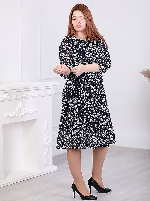 Платье шифоновое сине-серое - Almond фото 8