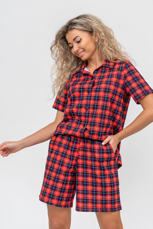 Костюм женский Натали из хлопка в клетку  фото 15