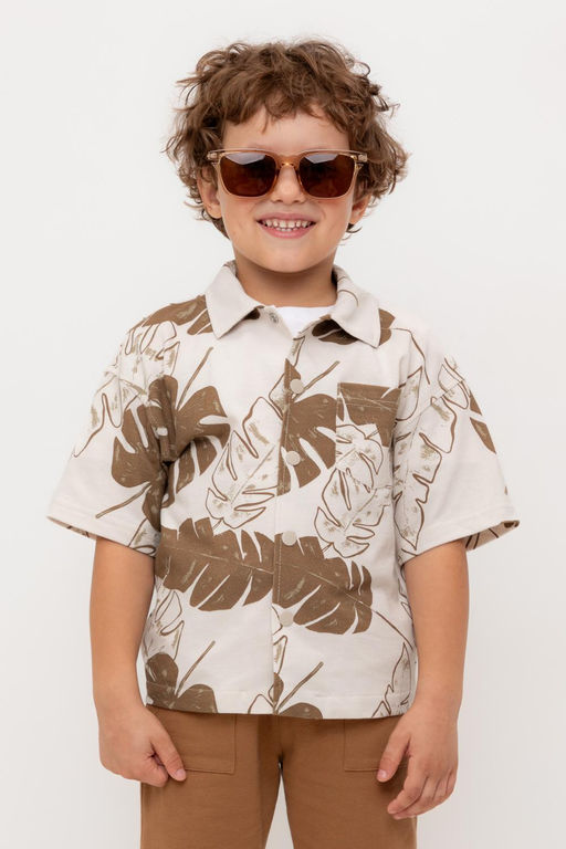 КР 302731/бежевый,тропики к556 рубашка для мал - Crockid фото 3