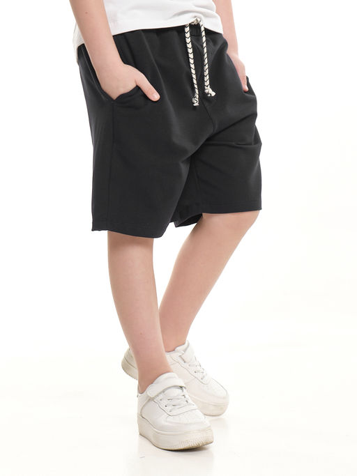 Шорты свободного кроя для мальчиков подростков 22-7638 черный - Mini maxi фото 2