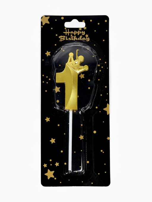 Цена за 3 шт. Свеча для торта «Корона» цифра 1