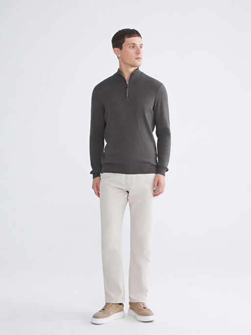 Dik Yaka Erkek Triko Kazak