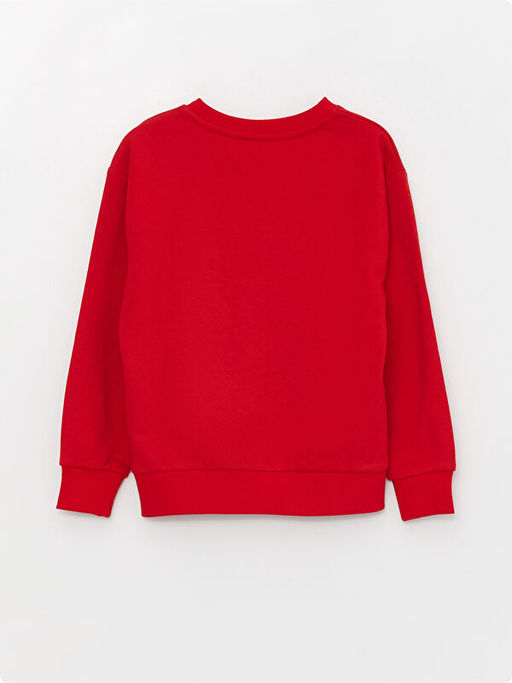 Rahat Kal?p Bisiklet Yaka Bask?l? Erkek ?ocuk Sweatshirt - Waikiki фото 2