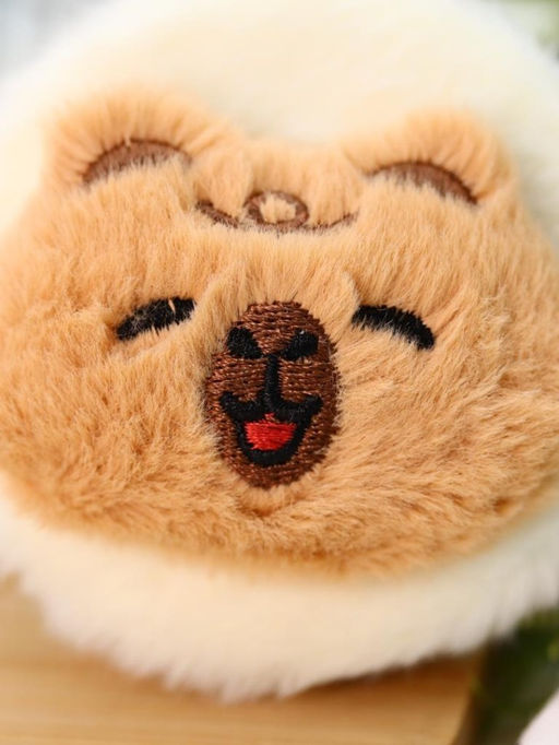 Плюшевое раскладное зеркало брелок "Capybara", белое (7*7 см)