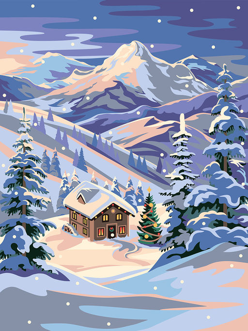 ФРЕЯ PKZ/PM-076 Набор для раскрашивания по номерам (на картоне) 40 х 30 см Сказочная зима