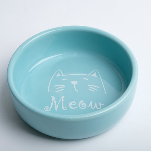 Миска керамическая Meow 300 мл - 13.413.44 см, голубая - Пижон фото 3