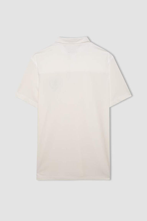 DeFactoFit Спортивная рубашка-поло стандартного кроя с принтом и плотной тканью, футболка с короткими рукавами  фото 3