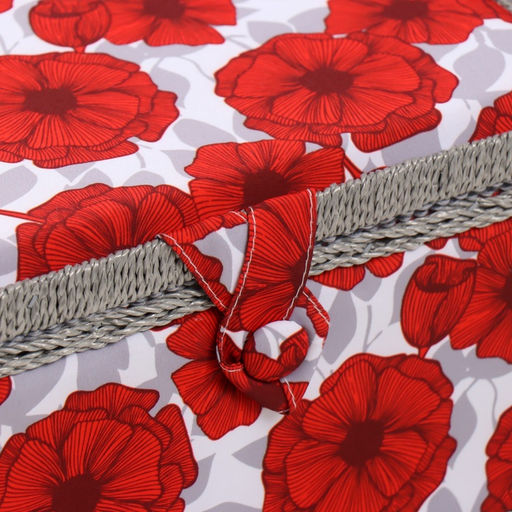 Шкатулка для рукоделия и шитья Красные маки на белом, хранение ниток, иголок, мелочи, 19?26?14.5 см