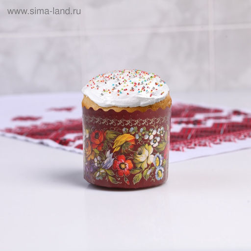 Цена за 20 шт. Форма бумажная для кулича Жостово 70 x 60 мм, МИКС - Simaland фото 5