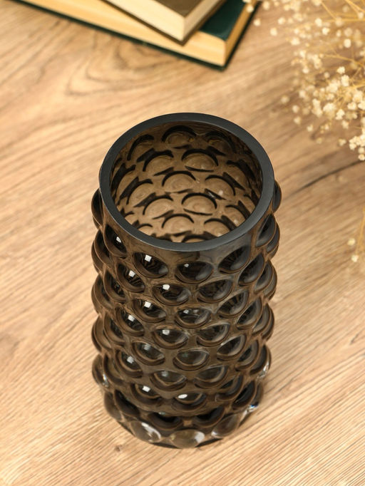 Ваза «Валери», шарики, 23×11 см, стекло, серая