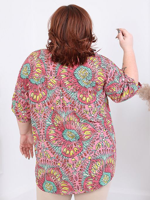 Рубашка летняя женская с ярким принтом - Almond фото 3