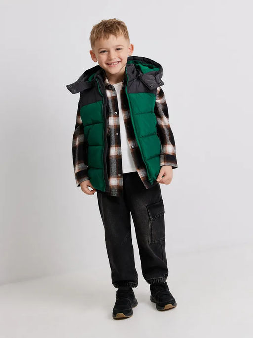 ACOOLA / Жилет (утепленный) детский для мальчиков Capuch зеленый  фото 3