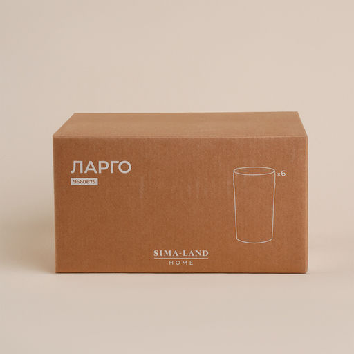 Набор стаканов SL Home «Ларго», 400 мл, 8×13 см, 6 шт., стекло, прозрачный