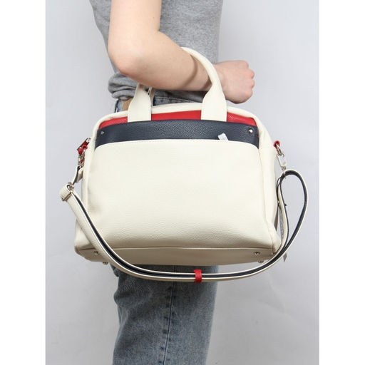 Сумка женская искусственная кожа ADEL-297/ММ, 1 отд/плеч рем, беж/син/красн флотер 259615 - Adelia фото 5