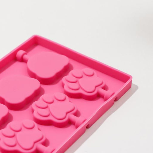 Форма для леденцов Доляна Мишка, силикон, 25?10.5?1 см, 12 ячеек (3?3.3 см), с палочками, МИКС  фото 3