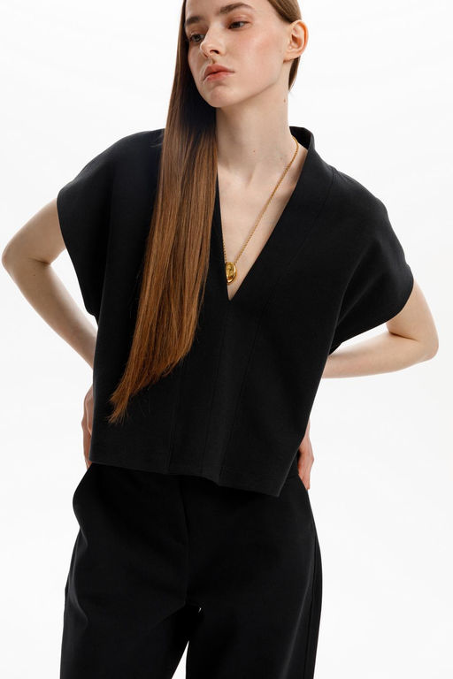 ЕВТ 3295/темный черный жилет жен