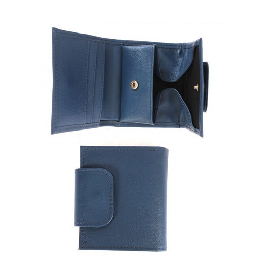 Портмоне женское Croco-ПР-906 натуральная кожа 1 отд, 4 карм, синий бергамо (47) 265137