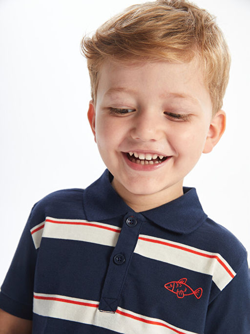 Polo Yaka K?sa Kollu Nak??l? Erkek Bebek Ti??rt