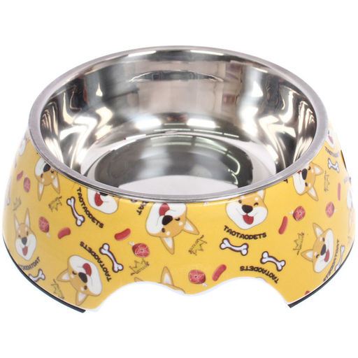 Миска из нержавеющей стали "ЛЮБИМЫЙ БРО", корги, 14*17.5*6см (наклейка)