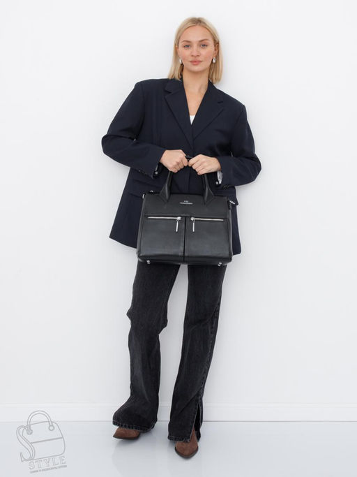 Сумка женская кожаная 2005Y black Polina&Eiterou  в Новосибирске