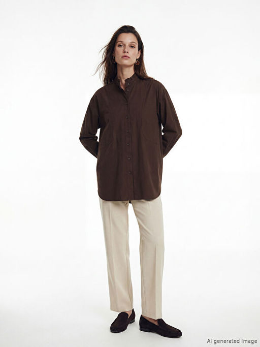 Hakim Yaka Poplin Kad?n G?mlek Tunik