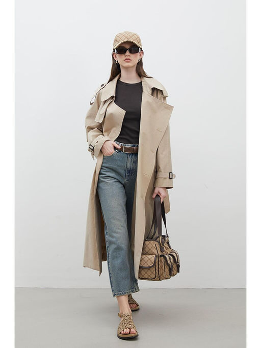 Manuka Camel Kopenhag Overs?ze Trenckot Camel - Waikiki фото 5