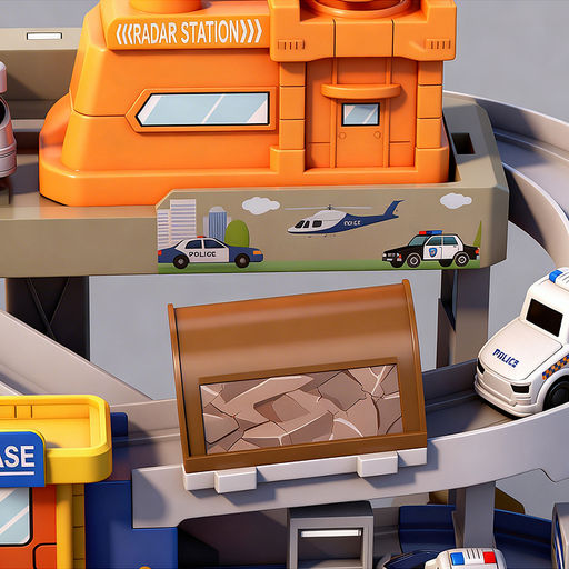 Парковка "Служебный паркинг" (свет, звук, 3 металл машины, самолет) в коробке