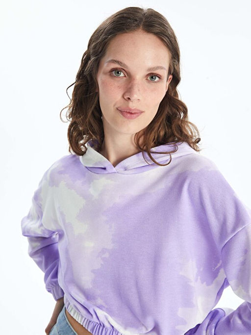 Batik Desenli Uzun Kollu Oversize Kad?n Hoodie