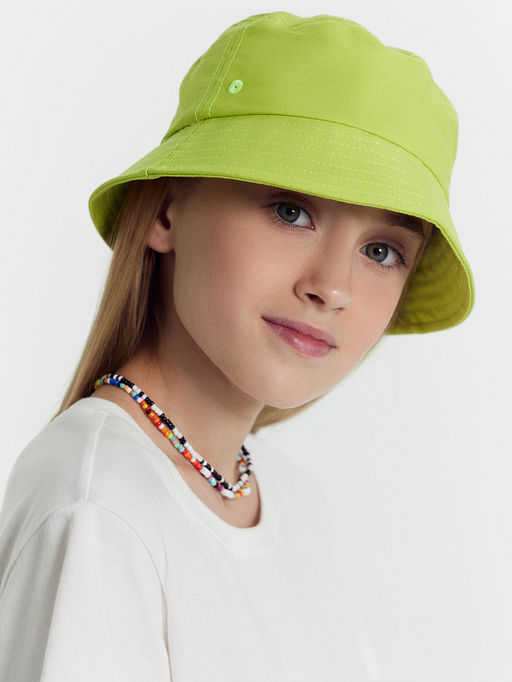 Панама детская для девочек в лаймово-желтом цвете - Mark formelle фото 7