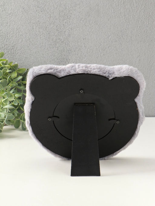 Фоторамка МДФ, иск. мех 11х11 см "Серый мишка" 20х2х20 см