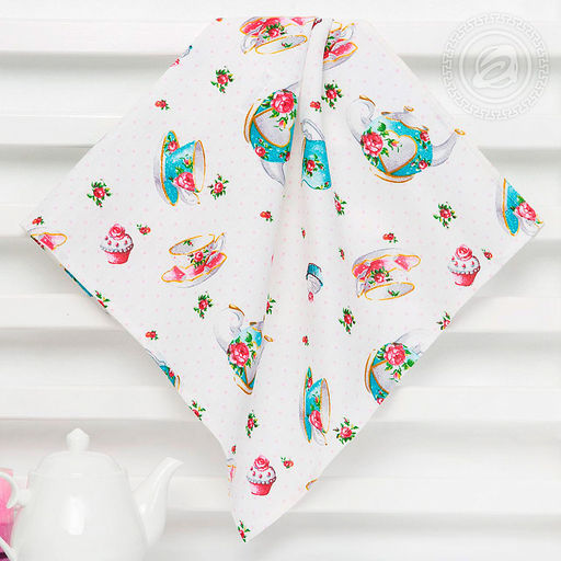 Полотенце кухонное рогожка 48х62см "Французский завтрак", 171г/м2, хлопок 100%, комплект 3шт, "Домашняя мода" (Россия)