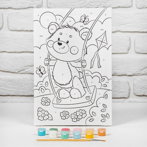 Картина по номерам на подрамнике Медвежонок на качели 2030 см - Школа талантов фото 2