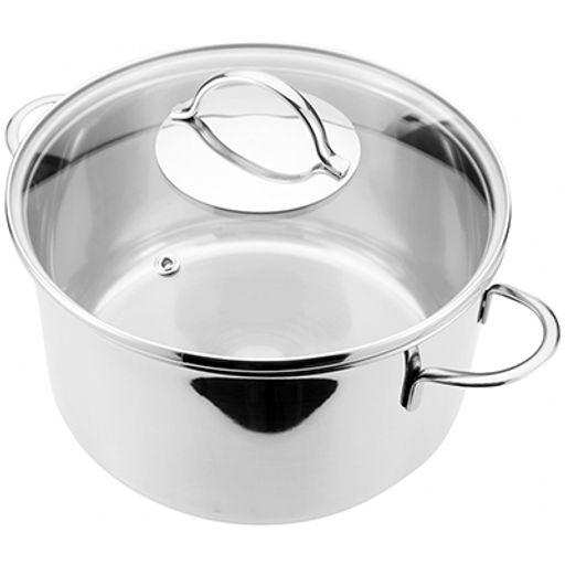 Кастрюля из нержавеющей стали "Pretty" 4,7л, д19,7см, h13см, стеклянная крышка, двойное капсулированное дно, подарочная коробка, Appetite (Китай)