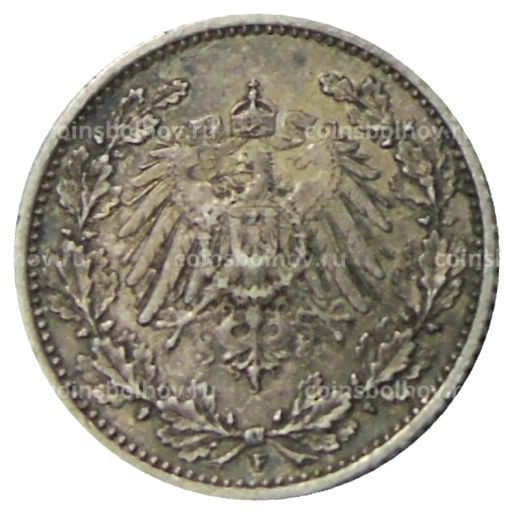 Монета 1/2 марки 1905 года F Германия