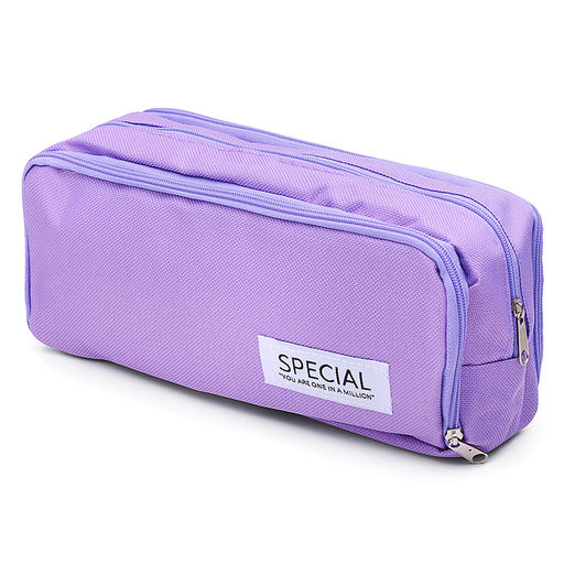 Пенал-косметичка "Teddy" 21,5x8x5 см, прямоугольный для 75 предметов, на молнии, черный