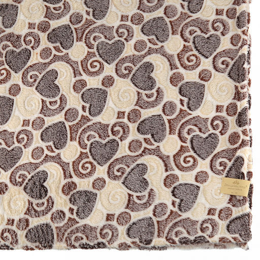 Плед/покрывало 240х200см "Тебе мое сердечко", велсофт "California" набивной, полиэстер 100%, плотность 160г/м2, упаковка: 20х33см пояс бумажный, "Домашняя мода" (Россия)