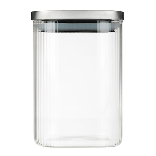Банка для хранения 1000мл, 14*10см, с мет.крышкой,стекло VETTA Рельеф арт. 828-325 - Полимербыт фото 2