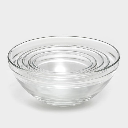 Салатники Доляна Классика с крышками, набор 5 шт.: 900/500/350/200/130 мл, стекло, жёлтые фото 9