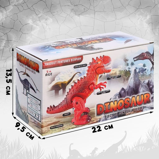 Динозавр «Рекс» работает от батареек, световые и звуковые эффекты, МИКС