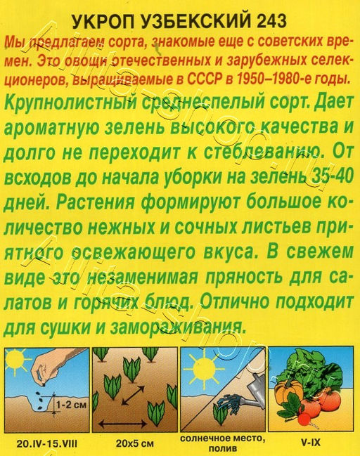Укроп Узбекский 243 2г (Аэлита)