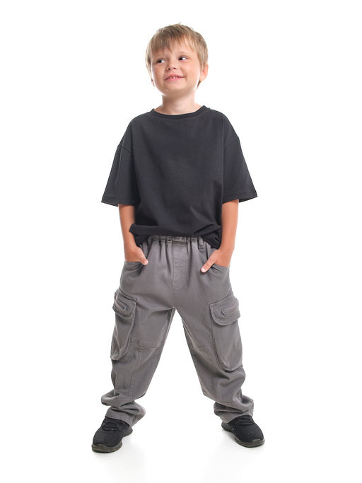 Брюки карго для мальчика 33-72070 серый - Mini maxi фото 3