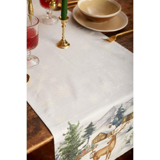 Дорожка новогодняя на стол «Этель» Forest animals 40×147 ± 5 см, 100% хл, саржа 190 г/м²