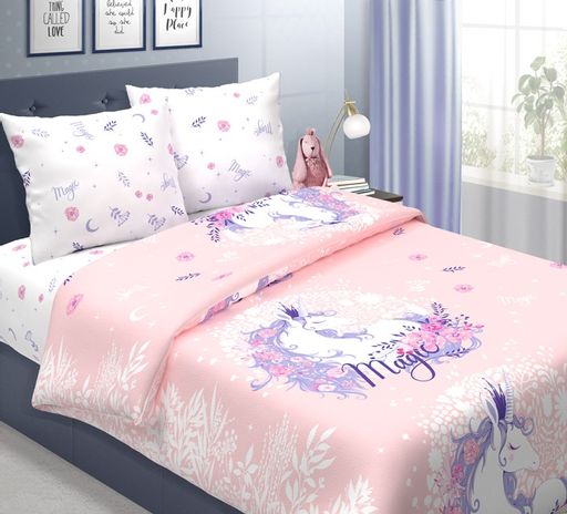 Детское белье - Бязь Единорог 1,5-спальный (молния) - Luteks фото 2