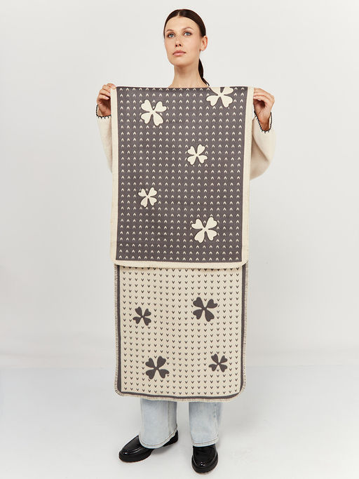 в составе ШЕРСТЬ и КАШЕМИР Большой, мягкий, теплый двусторонний палантин - Tantino фото 2