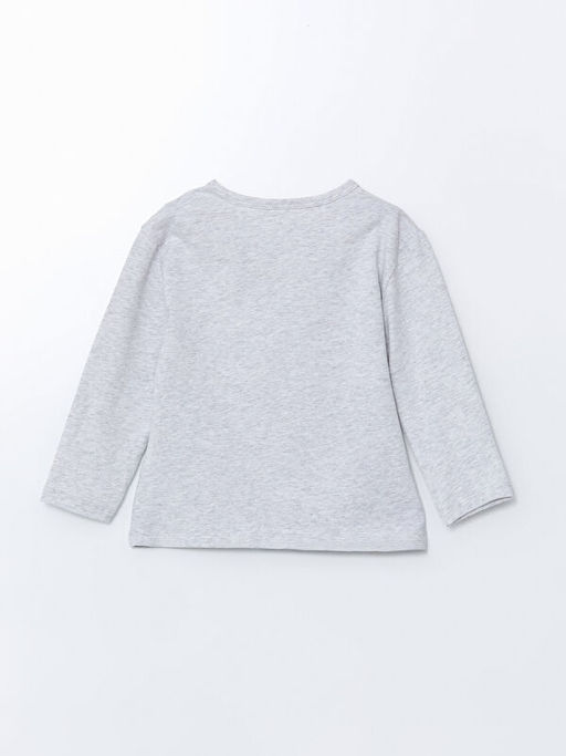 Bisiklet Yaka Bask?l? Erkek Bebek Sweatshirt ve E?ofman Alt 2li Tak?m