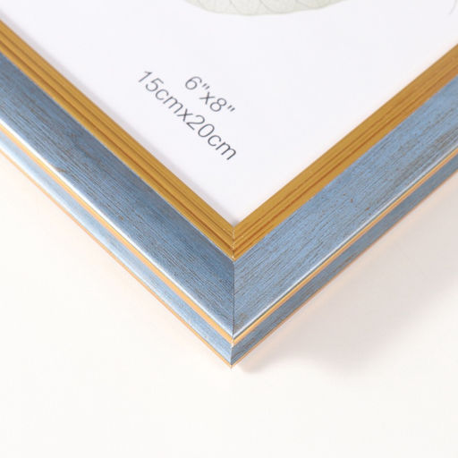 Фоторамка для фото 15×20 см «Габриэль», пластик, синяя с золотой полосой, 2.2×19×24 см