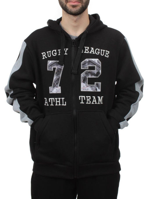 C008 BLACK Толстовка мужская (35% хлопок, 65% полиэстер)