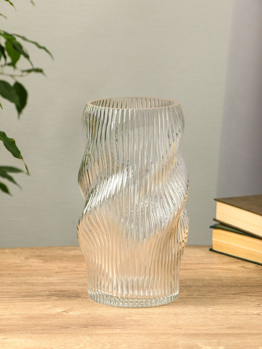 Ваза «Венди», 24.5×13×11 см, стекло, прозрачная