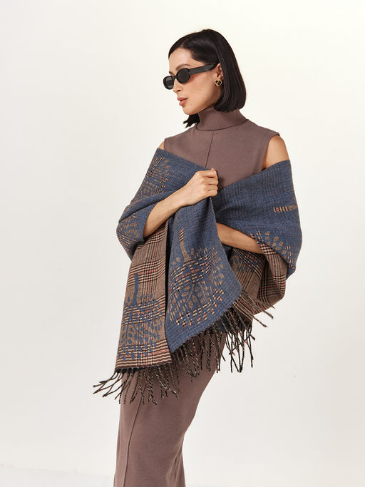 в составе ШЕРСТЬ и КАШЕМИР Большой, мягкий, теплый двусторонний палантин - Tantino фото 12