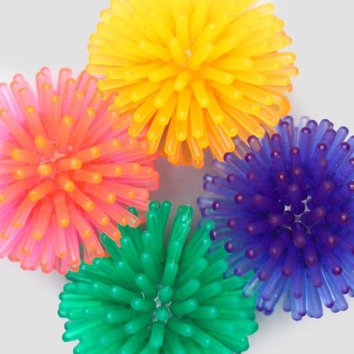 Цена за 10 шт. Шарик для кошек игольчатый, мягкий, 3,5 см, микс цветов (фасовка 10 шт), микс цветов - Пижон фото 3